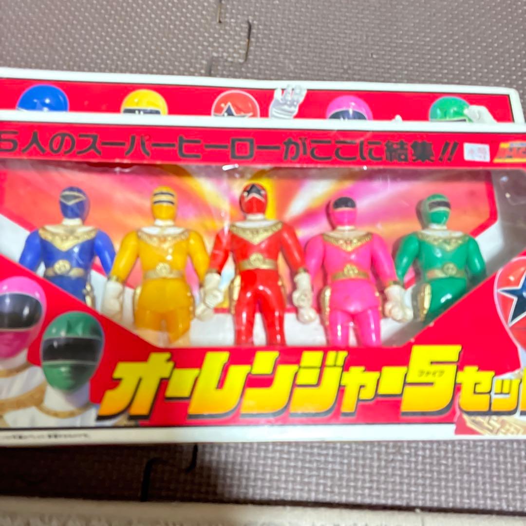 【当時物】絶版品超力戦隊オーレンジャー　ソフビ5体セット