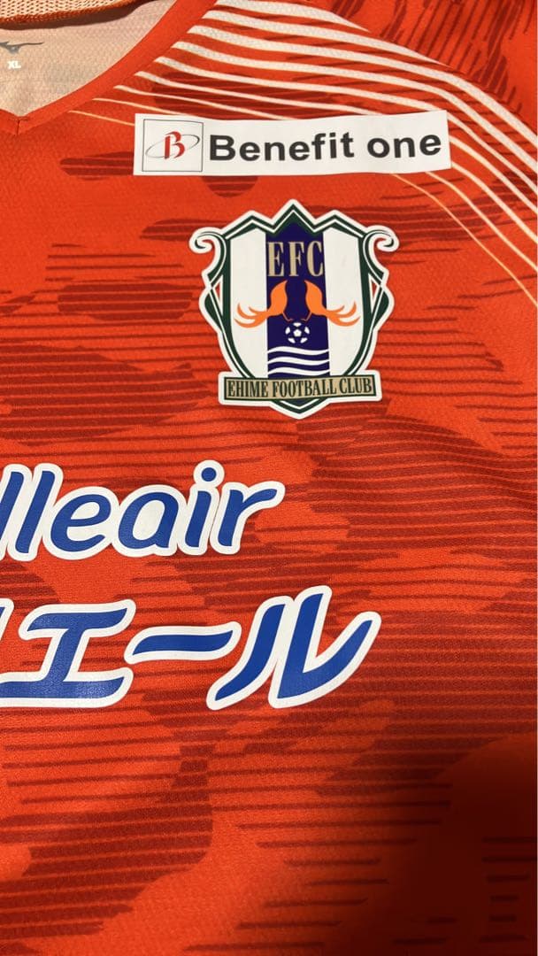 愛媛FC オーセンティック 1stゲームシャツ　半袖　XL ユニフォーム