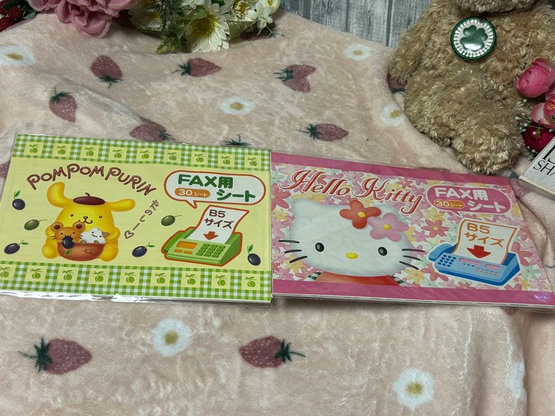 ポムポムプリン&ハローキティ FAX用シート 30シート B5サイズ☆平成当時物