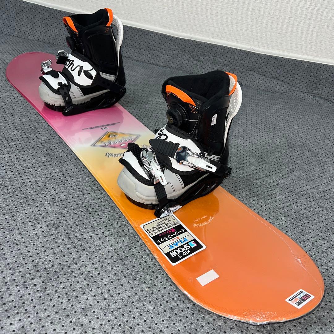 未使用 キッズスノーボード 110cm SPOON×バイン×ダイヤルブーツ
