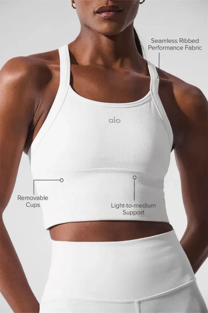 alo yoga シームレスリブタンクトップ