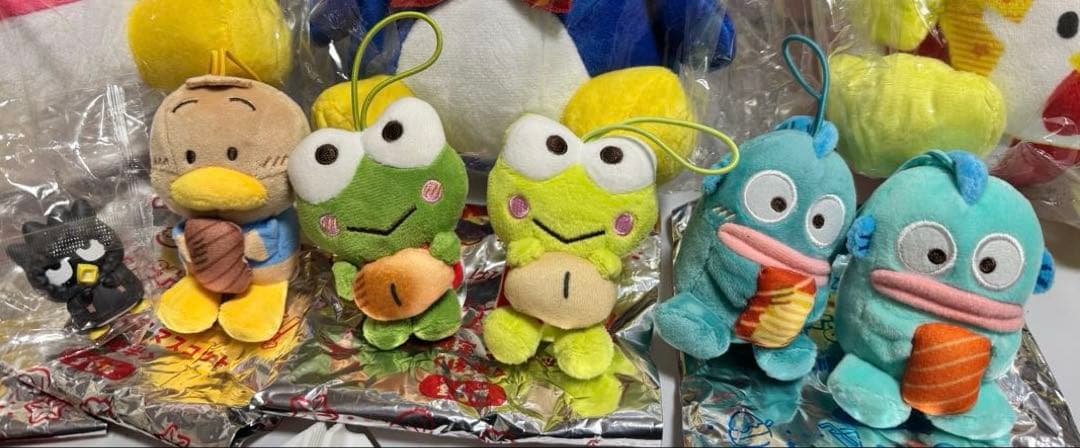 サンリオぬいぐるみセット　ケロッピ　バツ丸　ペックル