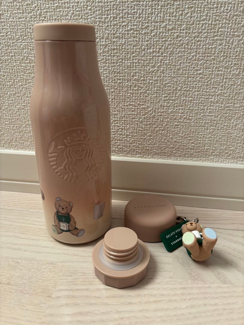 スターバックス　ジェラピケコラボ　ステンレスボトル　モカベージュ 473ml