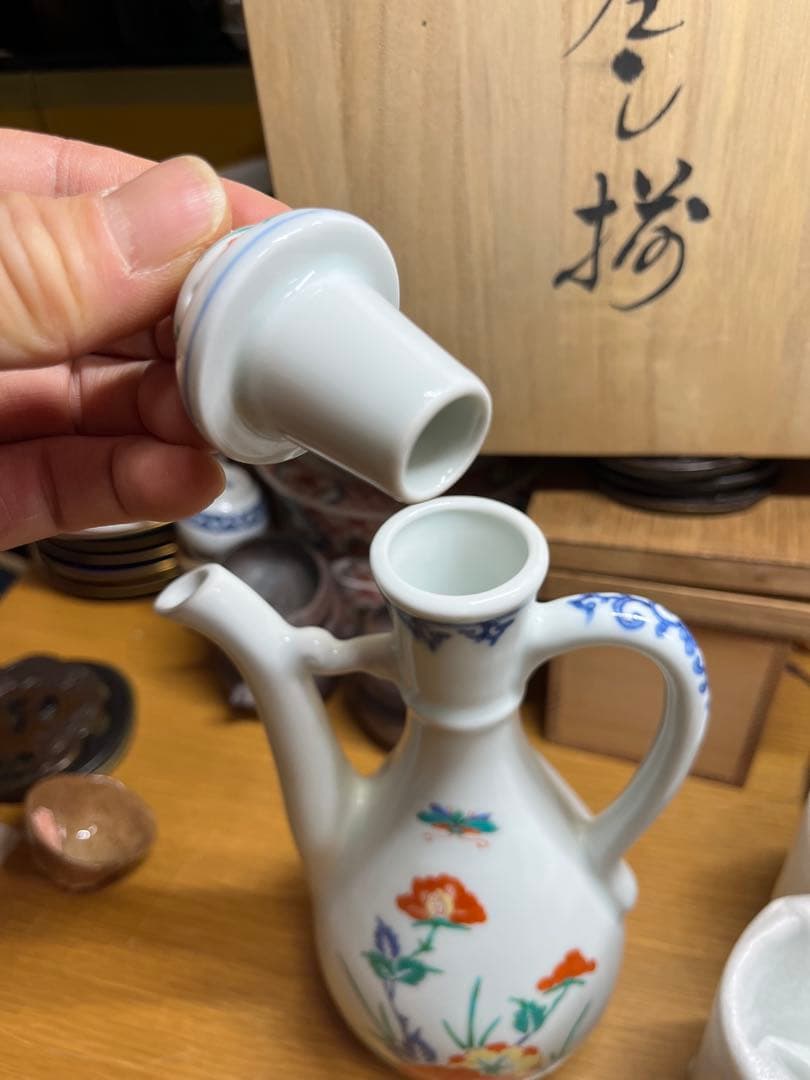 三川内焼　錦花鳥　水差し揃
