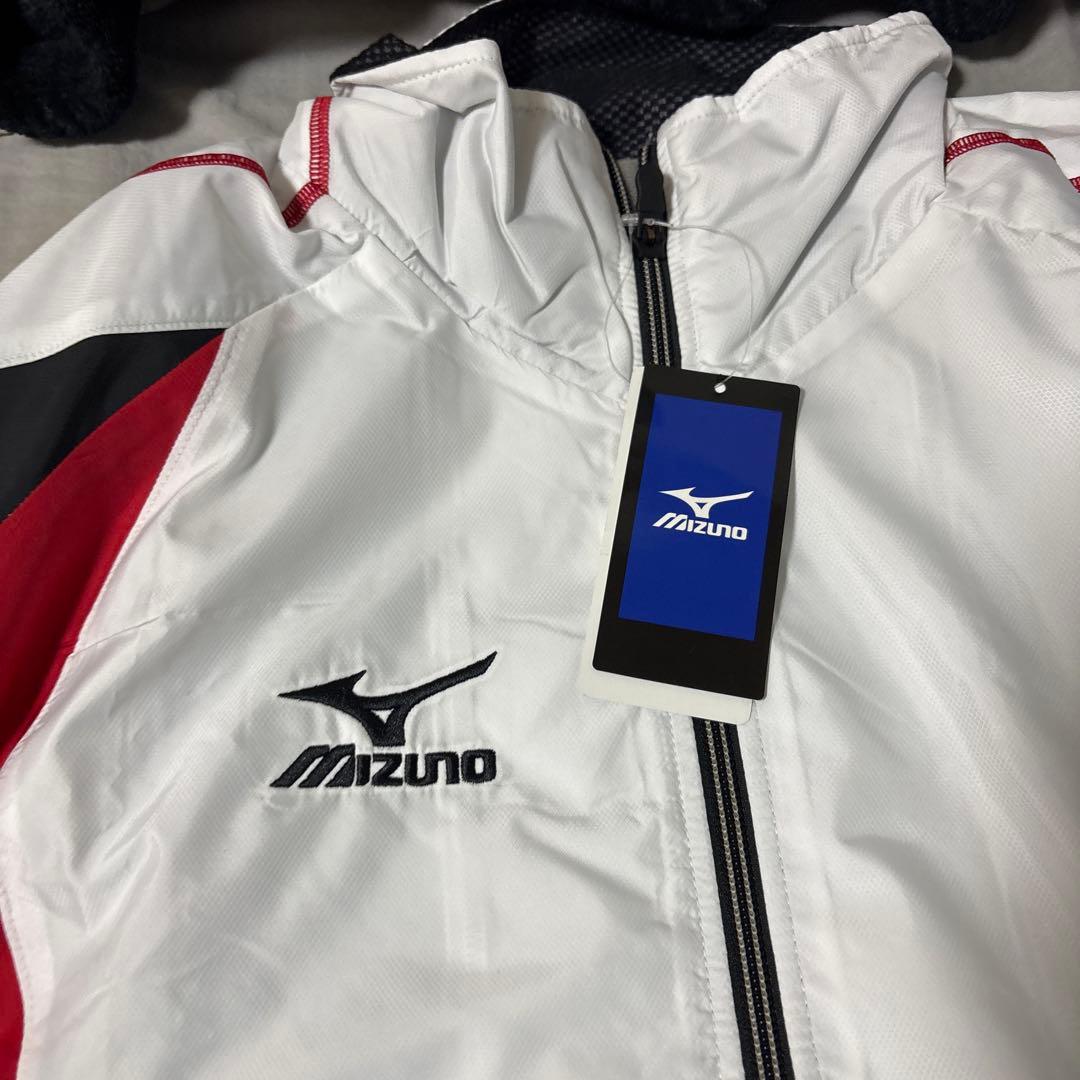 Mizuno ピステジャケット S ホワイト/レッド/ブラック