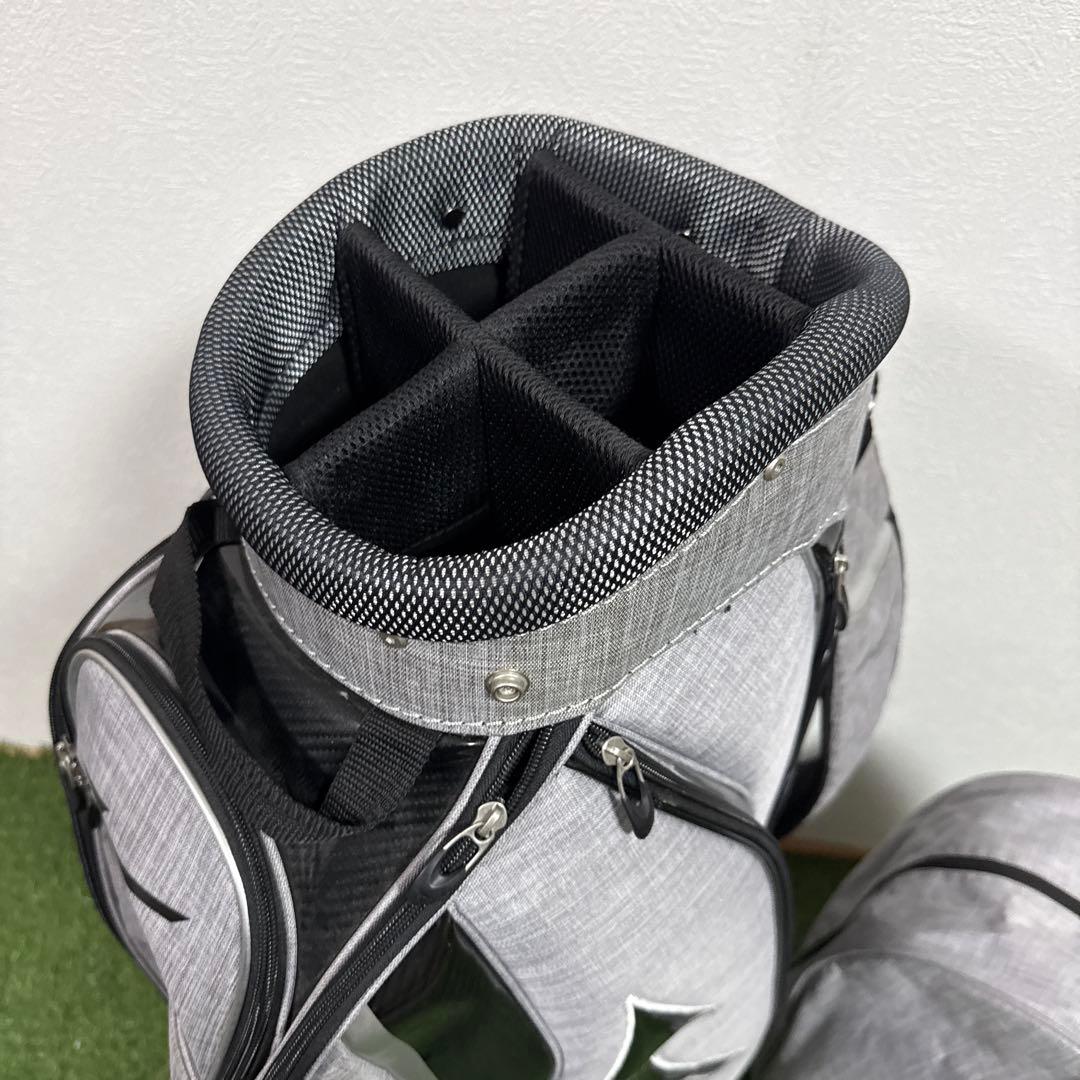 超美品‼️Mizuno グレー キャディバッグ フードカバー付き