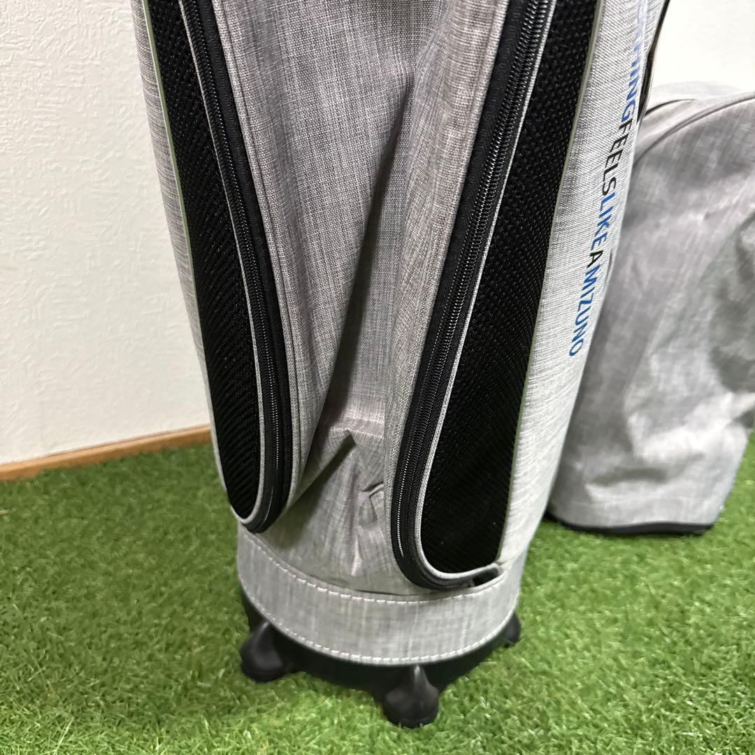 超美品‼️Mizuno グレー キャディバッグ フードカバー付き