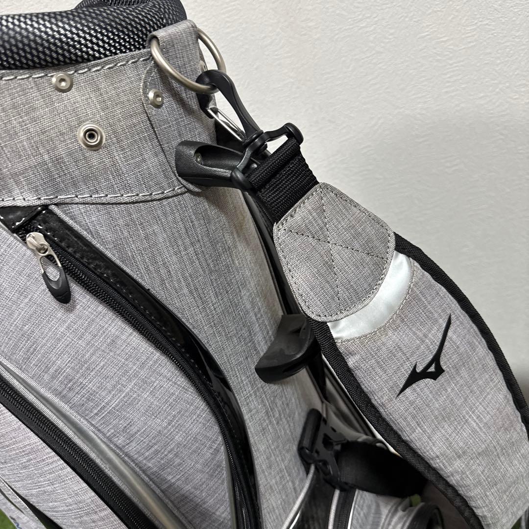 超美品‼️Mizuno グレー キャディバッグ フードカバー付き