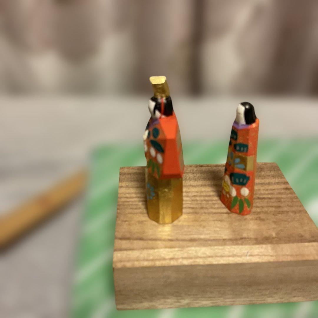 一刀彫　雛人形セット（専用箱付き）神泉作