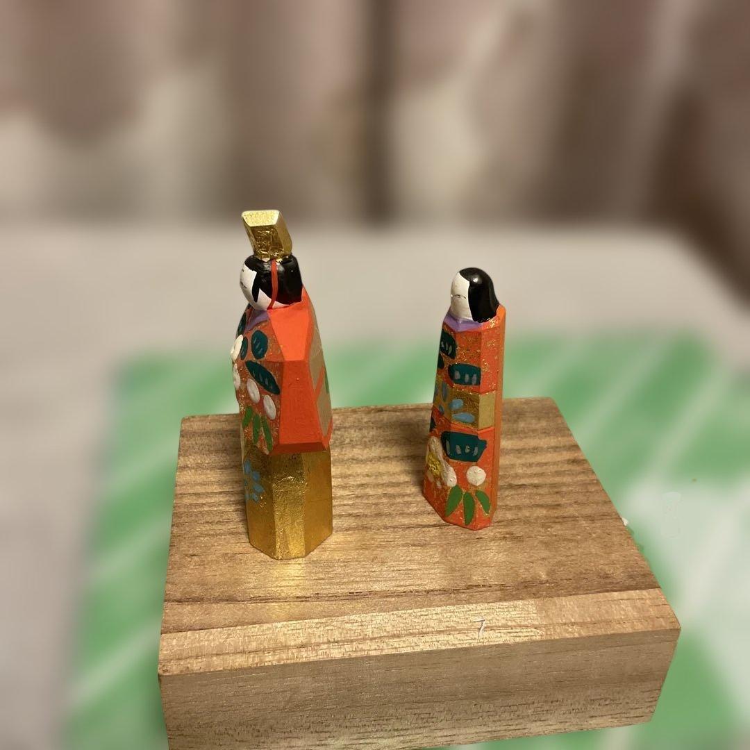 一刀彫　雛人形セット（専用箱付き）神泉作