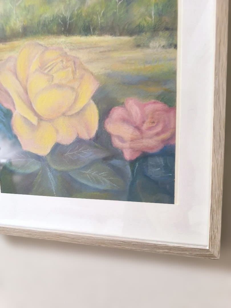 癒しのパステル画　薔薇