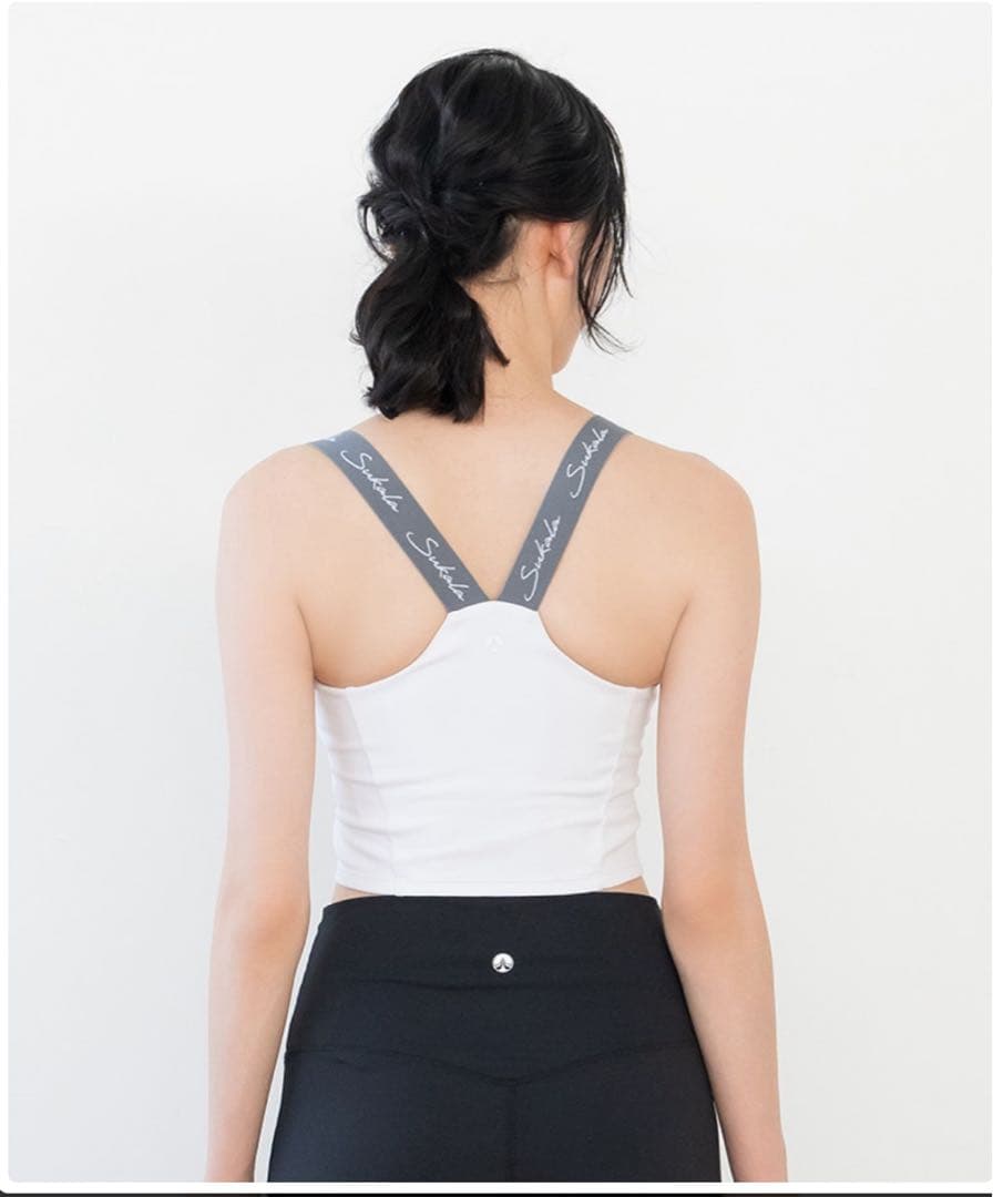 新品未開封【SUKALA】Yストラップロゴブラトップ　M ホワイト　白