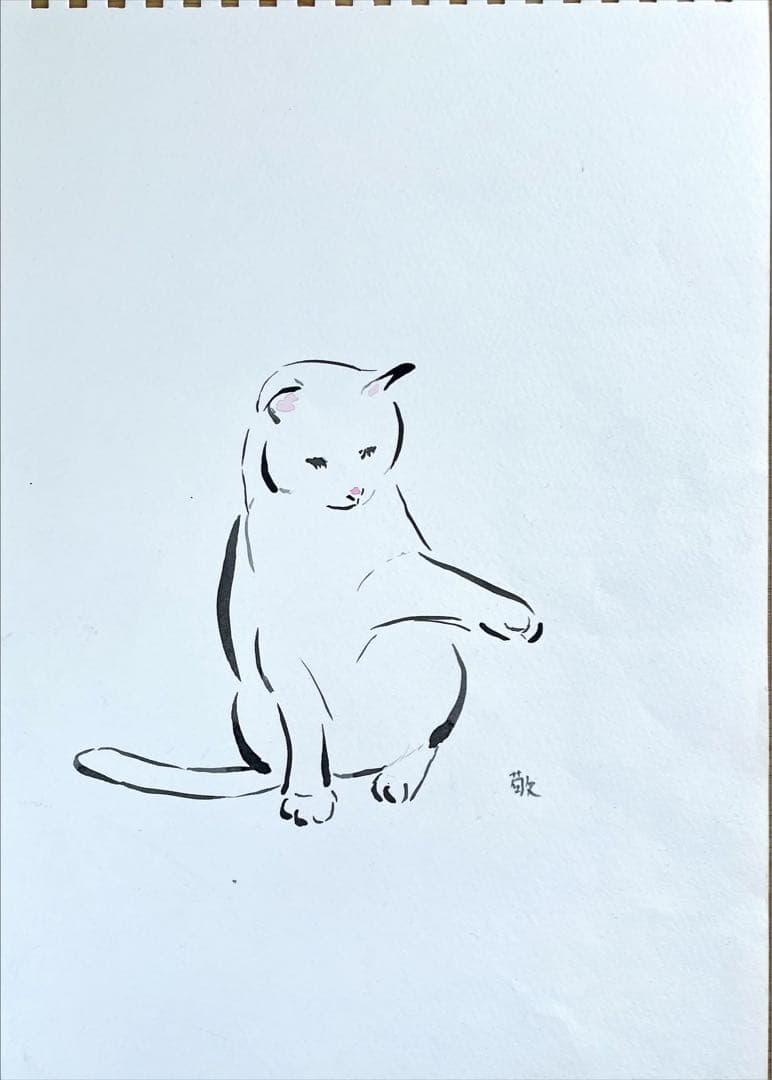 ひとやすみする白猫