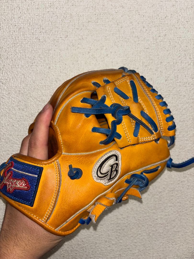 久保田スラッガー　ksg-prob 硬式軟式 グローブ　全紐交換　青