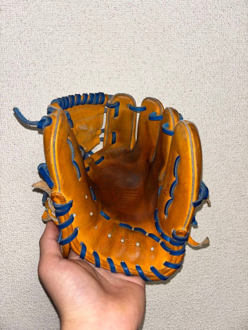 久保田スラッガー　ksg-prob 硬式軟式 グローブ　全紐交換　青