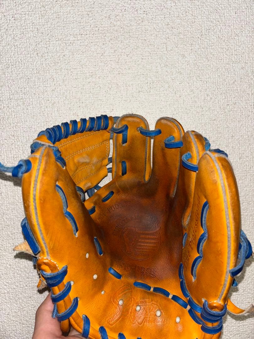 久保田スラッガー　ksg-prob 硬式軟式 グローブ　全紐交換　青