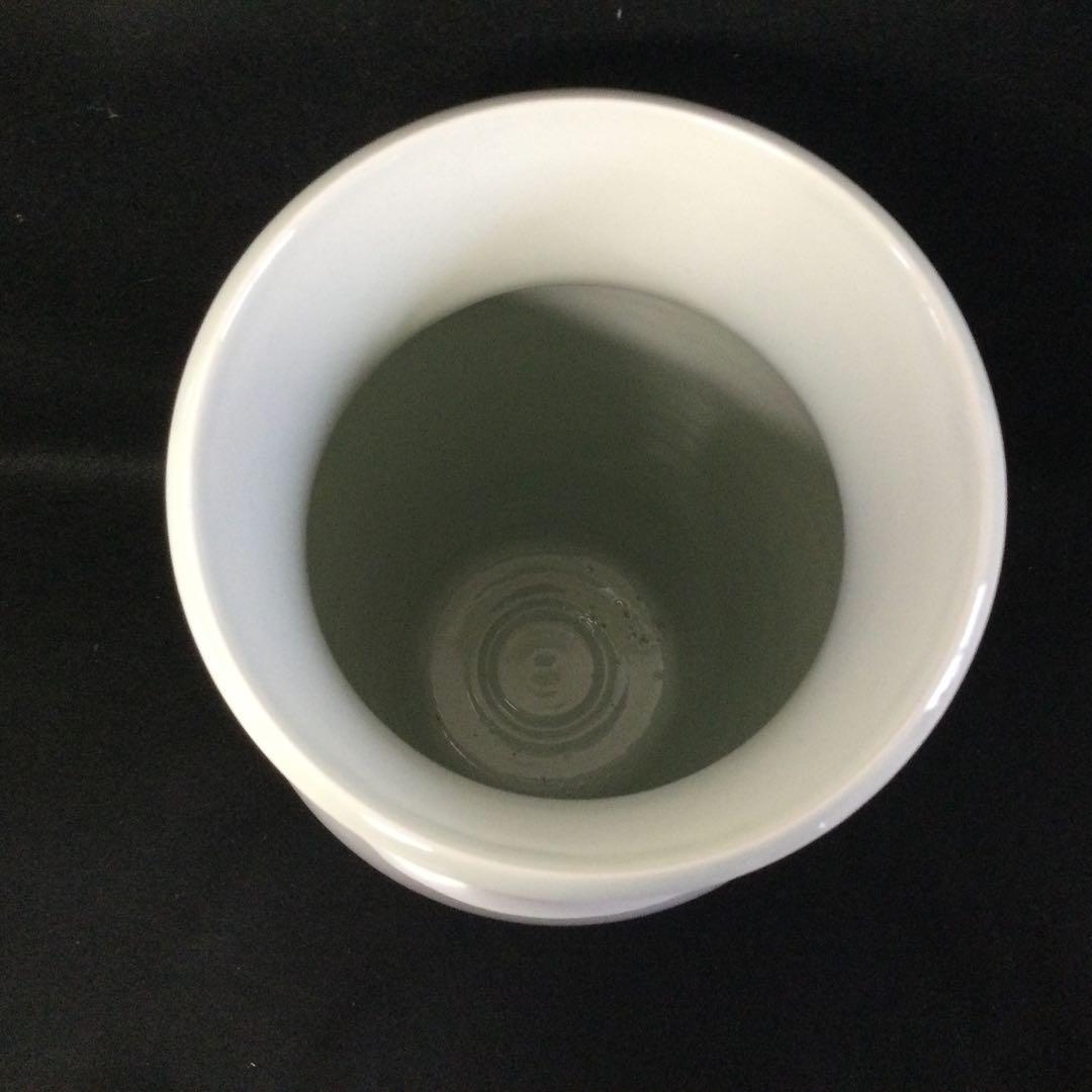 砥部焼 青染付山水図花瓶 中元竹山作 花器 L206