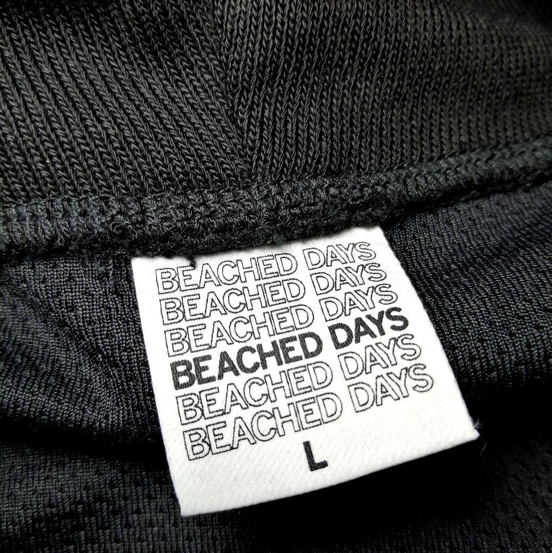 ★BEACHED DAYS★清涼 スポーティパーカー L ブラック ハーフジップ