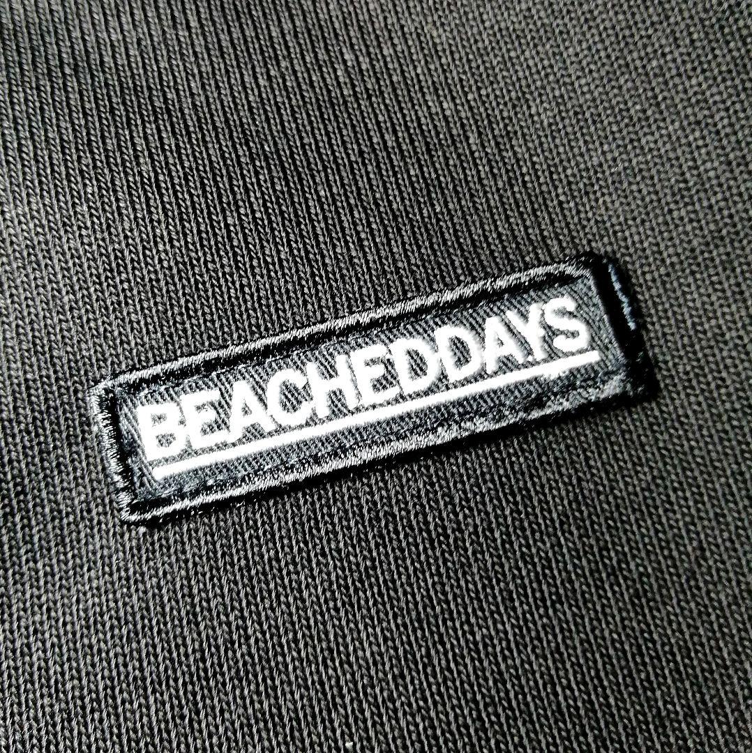 ★BEACHED DAYS★清涼 スポーティパーカー L ブラック ハーフジップ