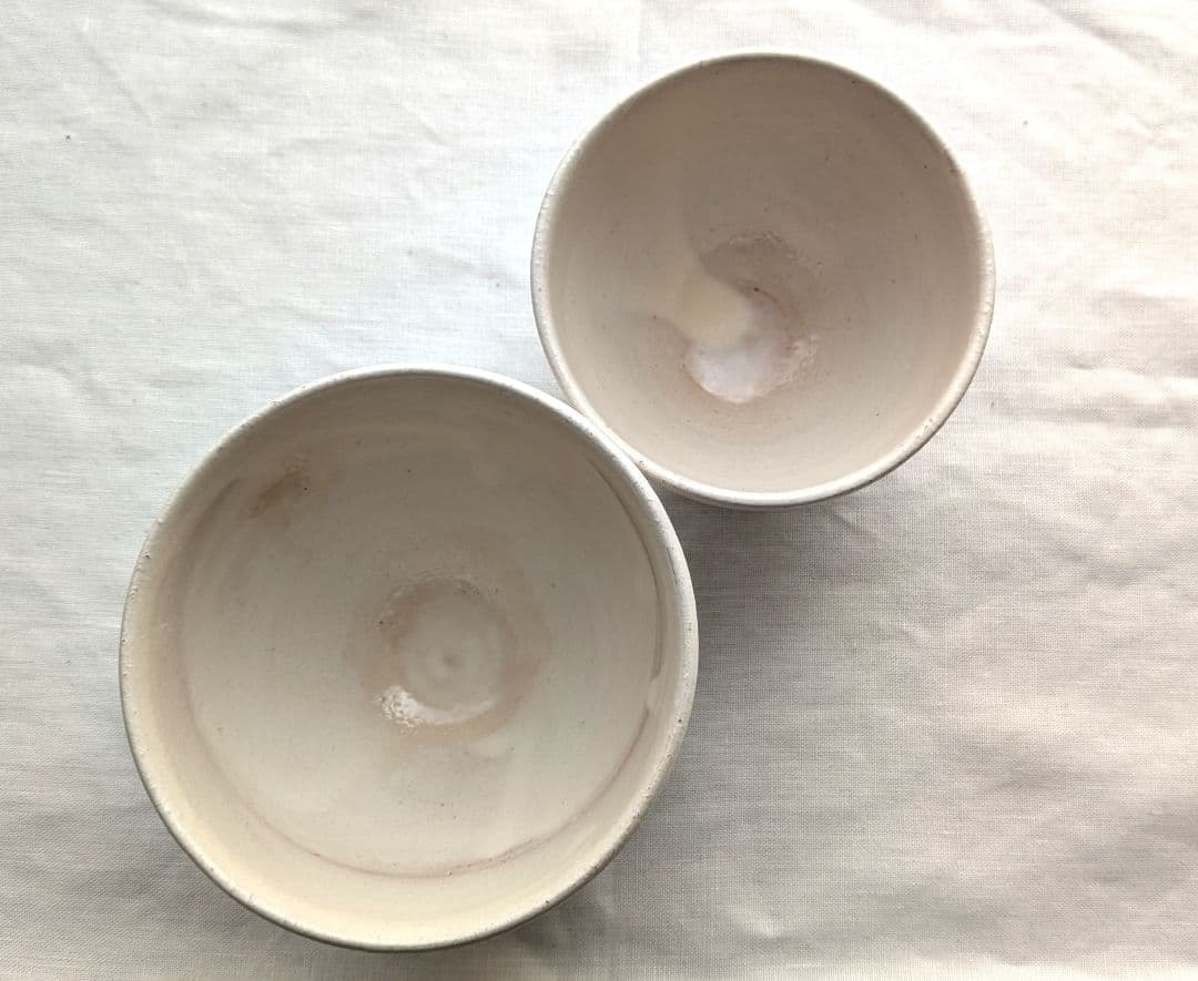 島るり子 粉引 飯碗 カフェオレボウル 茶碗 作家物 美品