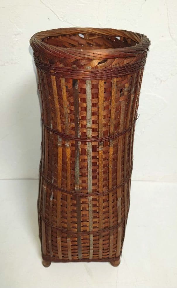 【6点】木製花器 竹細工 一輪挿し 工芸 茶道具フラワースタンド 古道具 カゴ