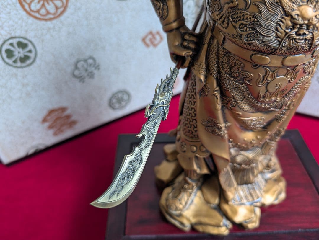 工芸　彫刻　関羽　関公　三国志　置物　立像