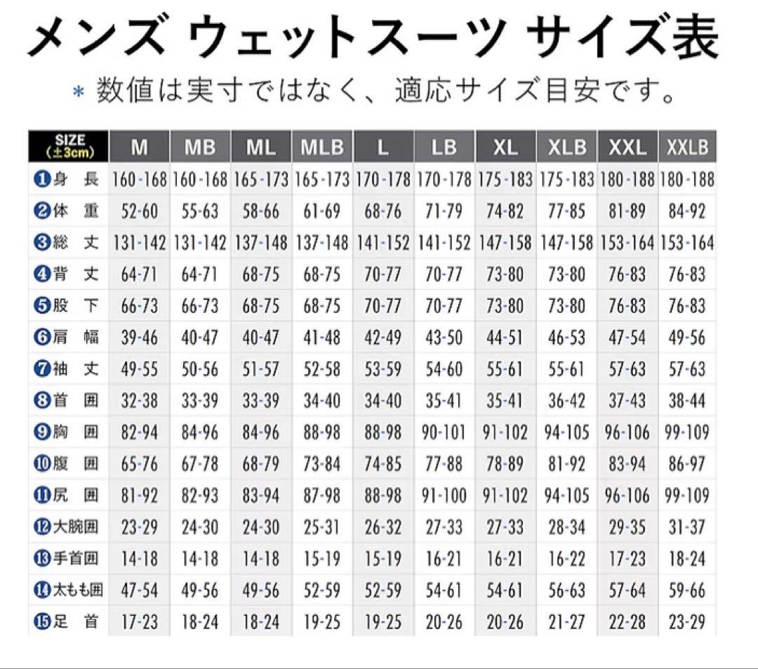 セミドライ ウェットスーツ XXLB バックジップ 5mm 3mm 裏起毛