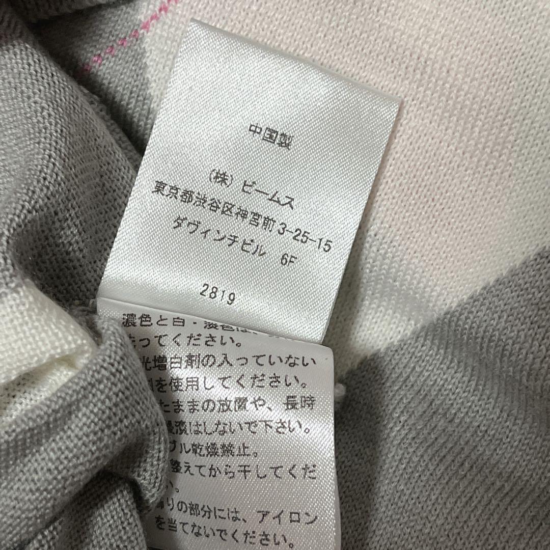 【タグつき】　ビームスゴルフ　アーガイル　薄手　ニット　Lサイズ