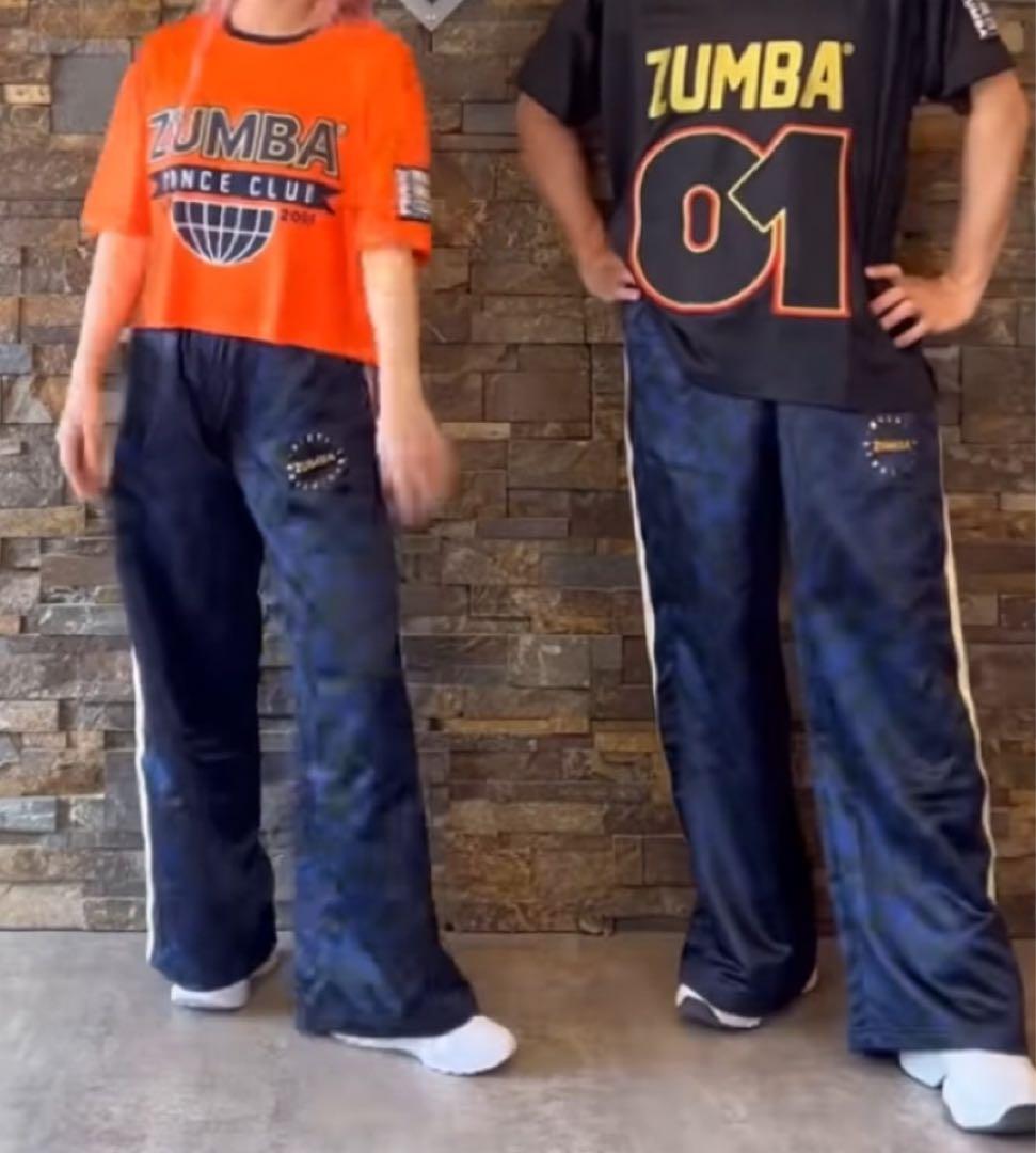 5日迄の出品 値下げしました ZUMBA 正規品レオパード柄 ロングワイドパンツ