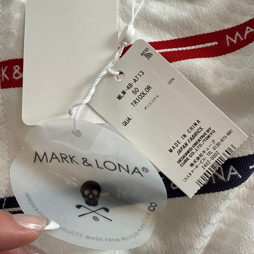 MARK & LONA ストライプパンツ ホワイト50 新品タグ付