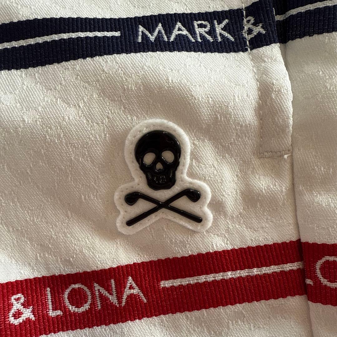 MARK & LONA ストライプパンツ ホワイト50 新品タグ付