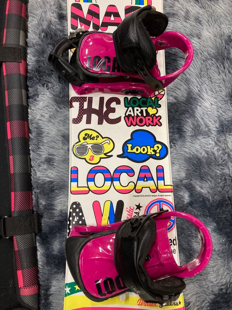 スノーボード ローカルアートワーク 板144cm ビンディング LOCA