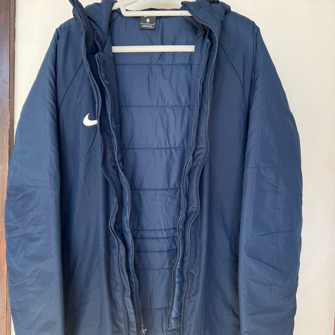 Nike ネイビー ベンチコート フード付き ロングジャンパー