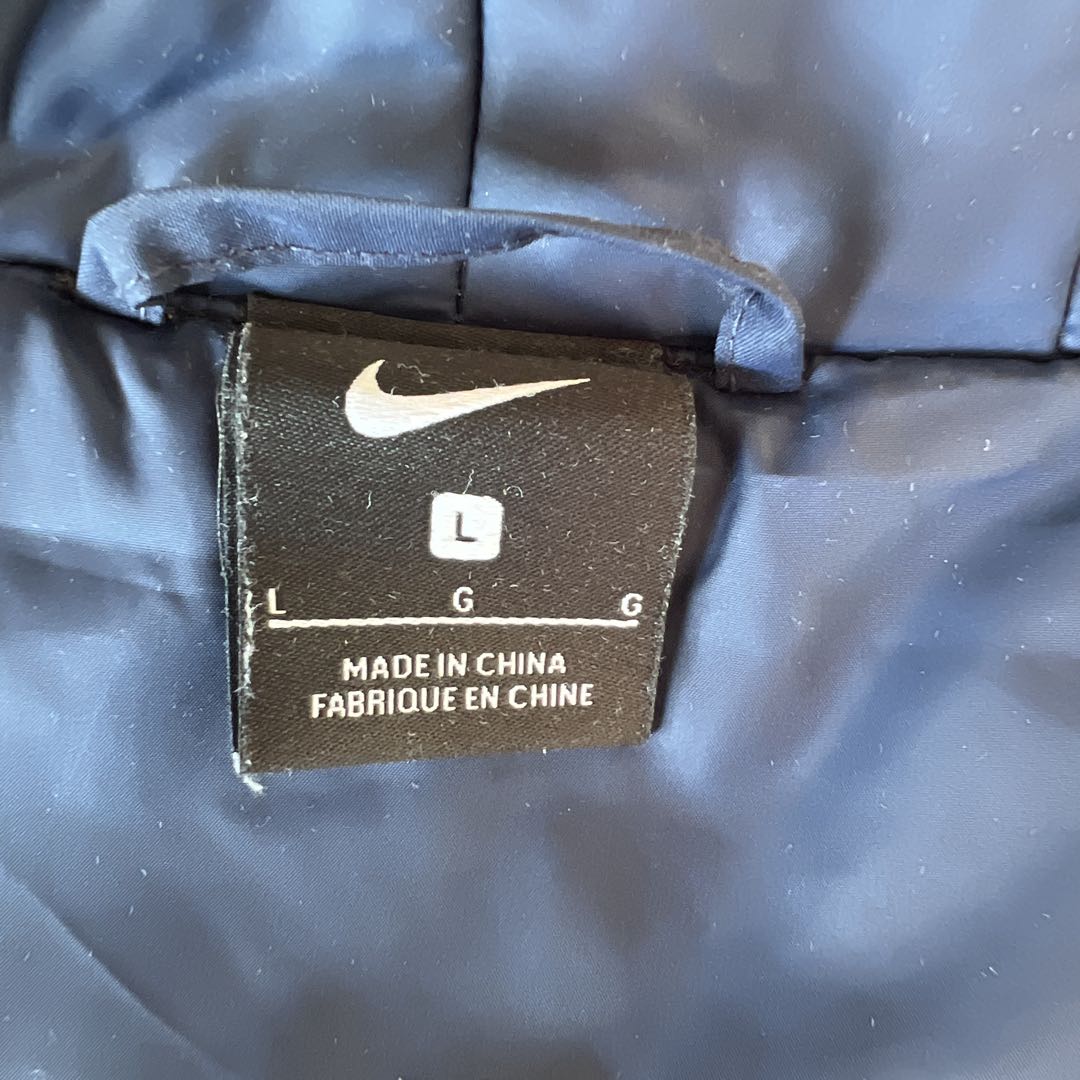 Nike ネイビー ベンチコート フード付き ロングジャンパー