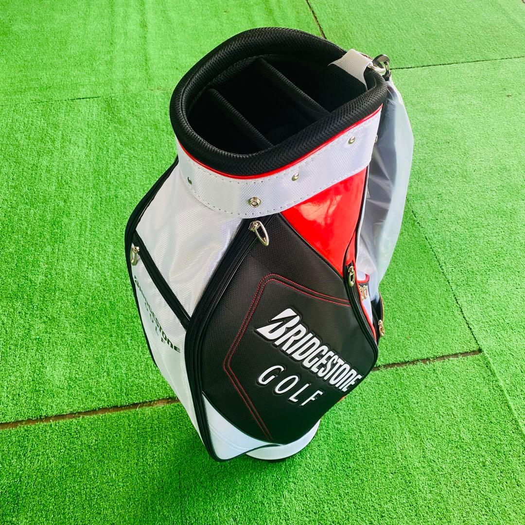 【新品】BRIDGESTONE　ブリヂストン　キャディバッグ　ゴルフ　白黒赤
