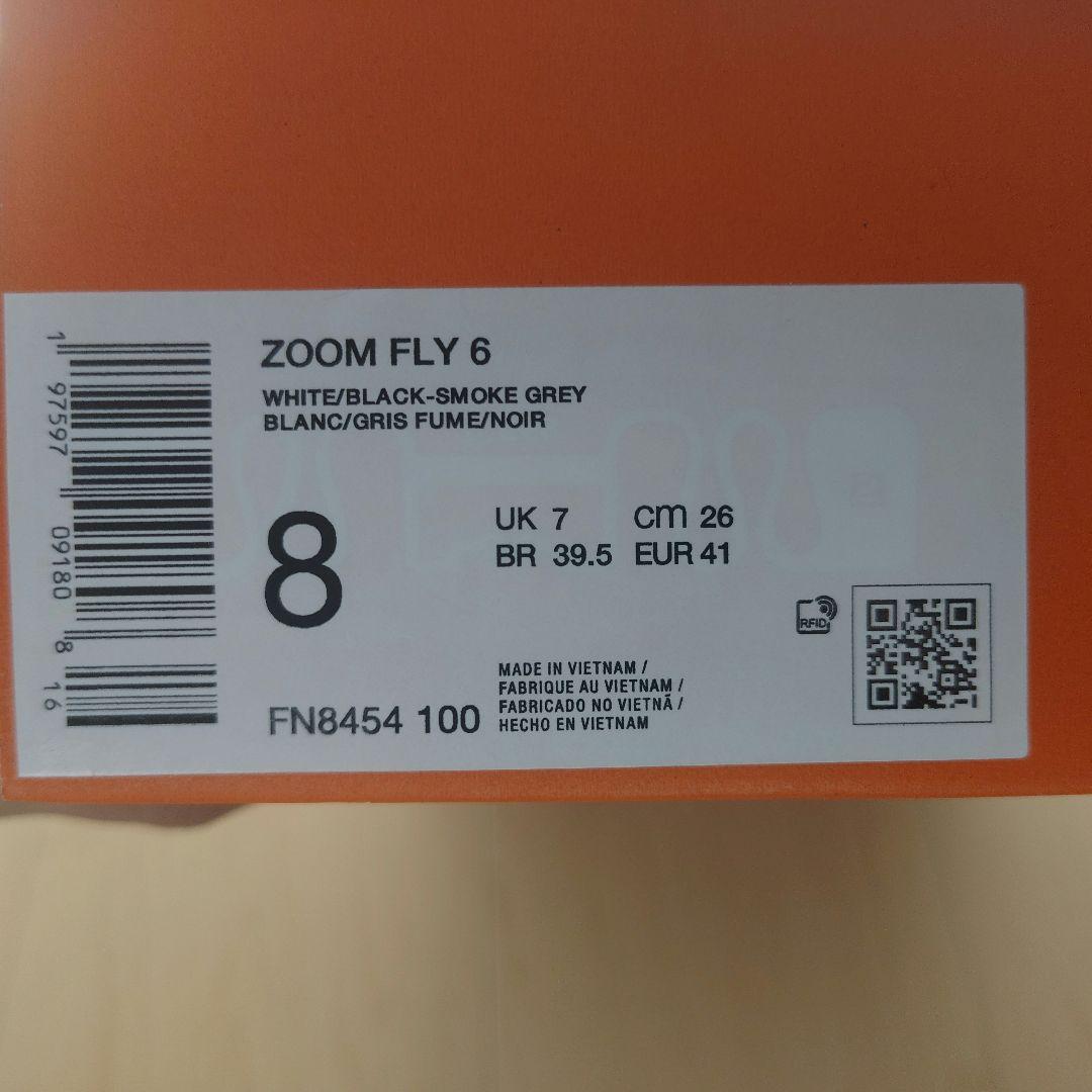 Nike ZOOM Fly6ランニングシューズ ホワイト/ブラック26cm