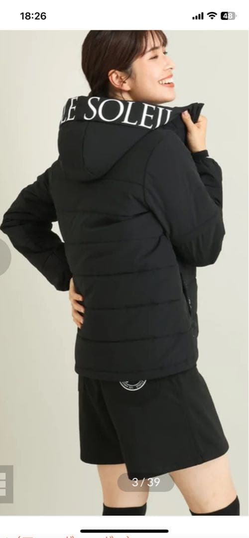 レディース　SOUS LE SOLEIL 袖丈2WAY中綿ブルゾン　ブラックS