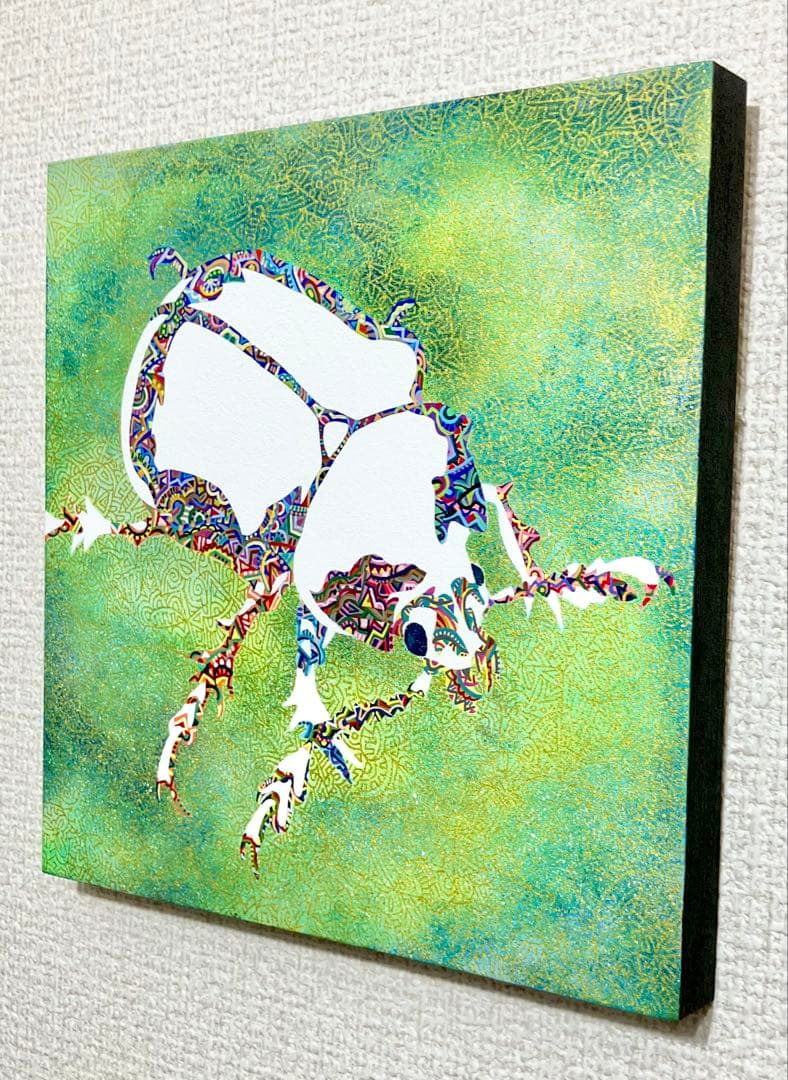 原画　虫　昆虫　動物画　絵画　アクリル画　現代アート　細密画　一点物
