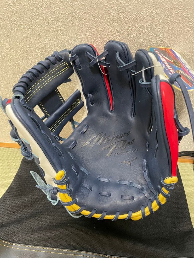 Mizuno Pro 軟式グローブ Dネイビー/レッド