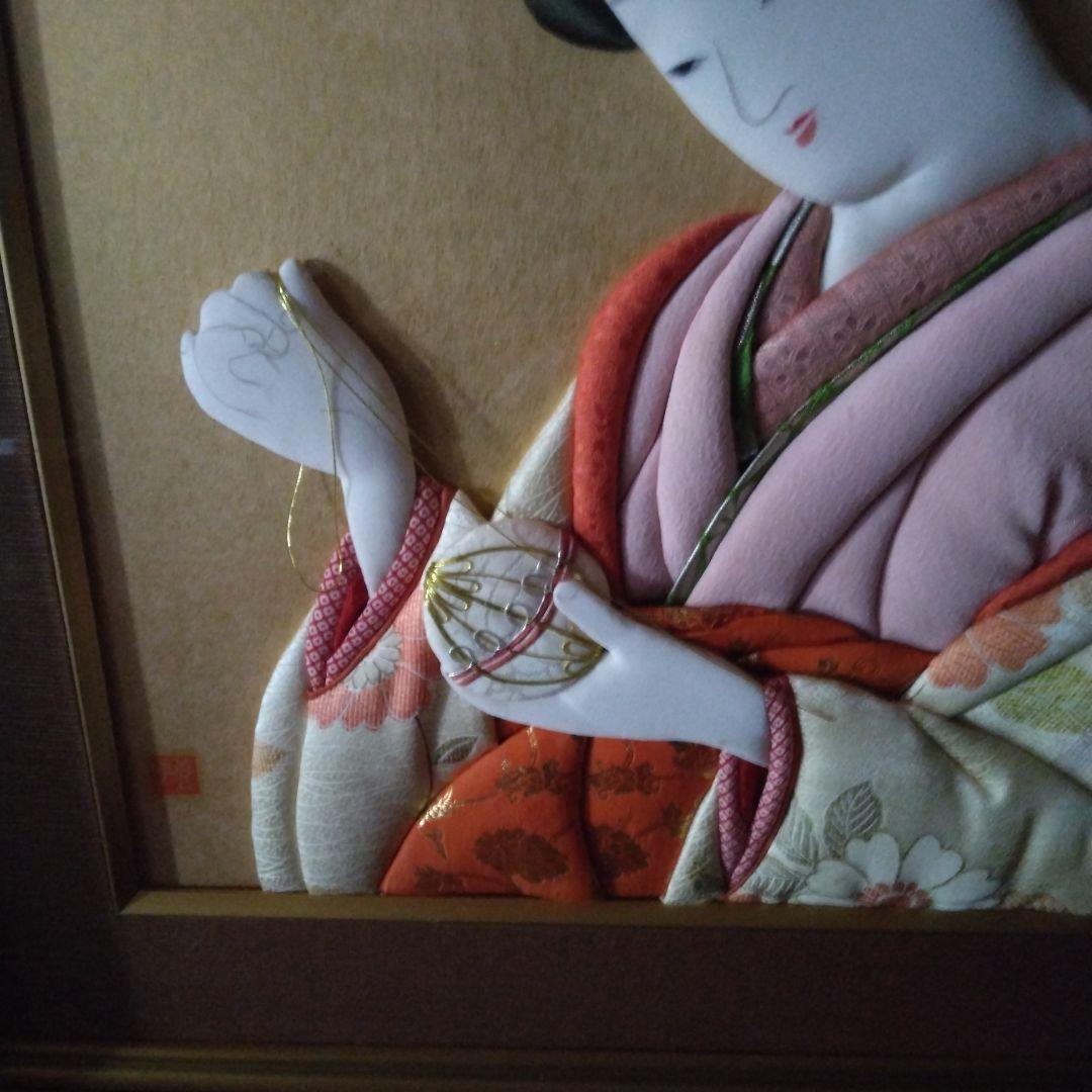 押し絵　美人画　額装
