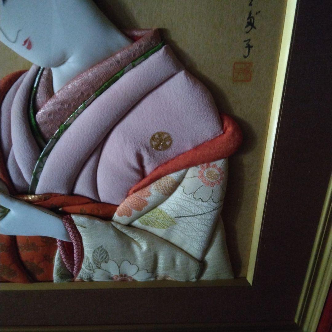押し絵　美人画　額装
