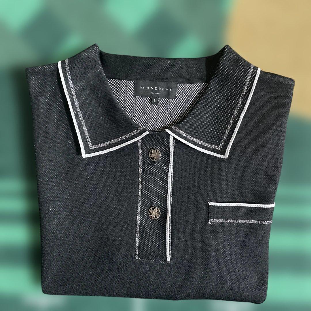 St Andrews ブラック ポロシャツ L