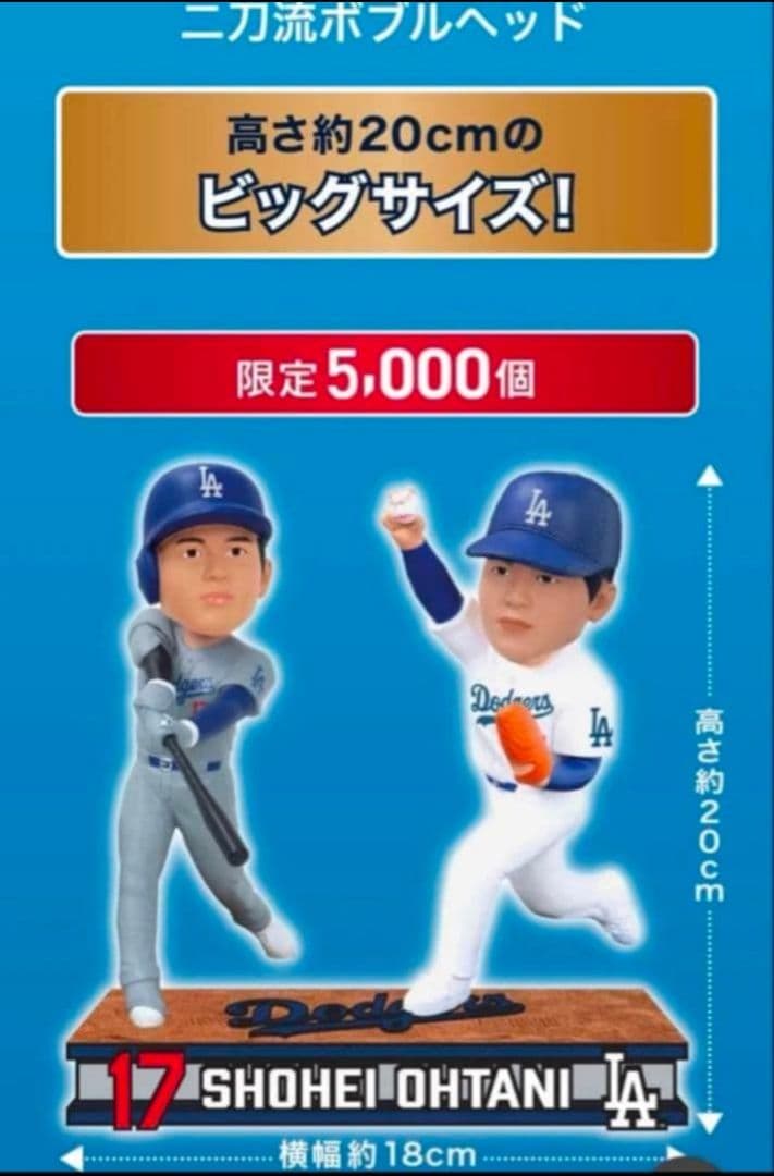 未開封 希少 大谷翔平 二刀流 ボブルヘッド ドジャース 世界5000個限定