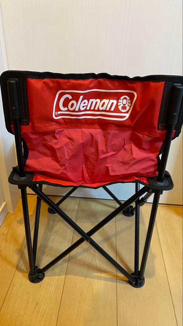【美品】Colemanコンパクトクッションチェア レッド×ブラック4脚セット