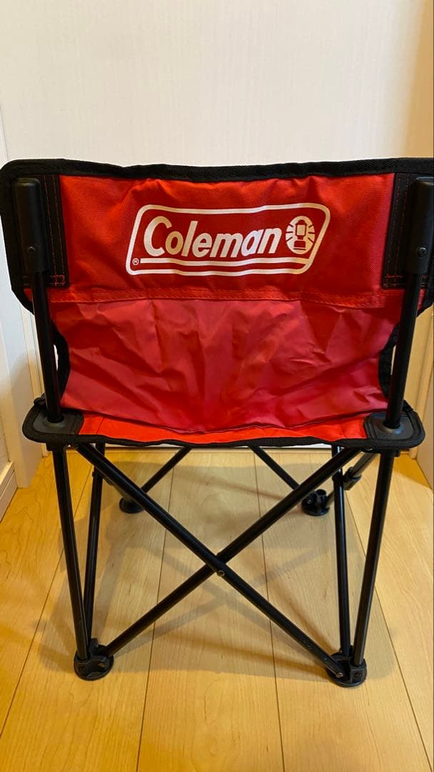【美品】Colemanコンパクトクッションチェア レッド×ブラック4脚セット