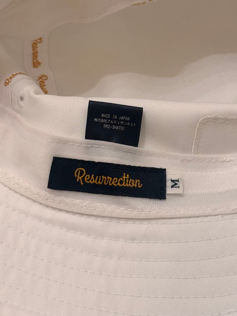 新品【Resurrection】2フェイスバケットハット　Mサイズ　白　ホワイト