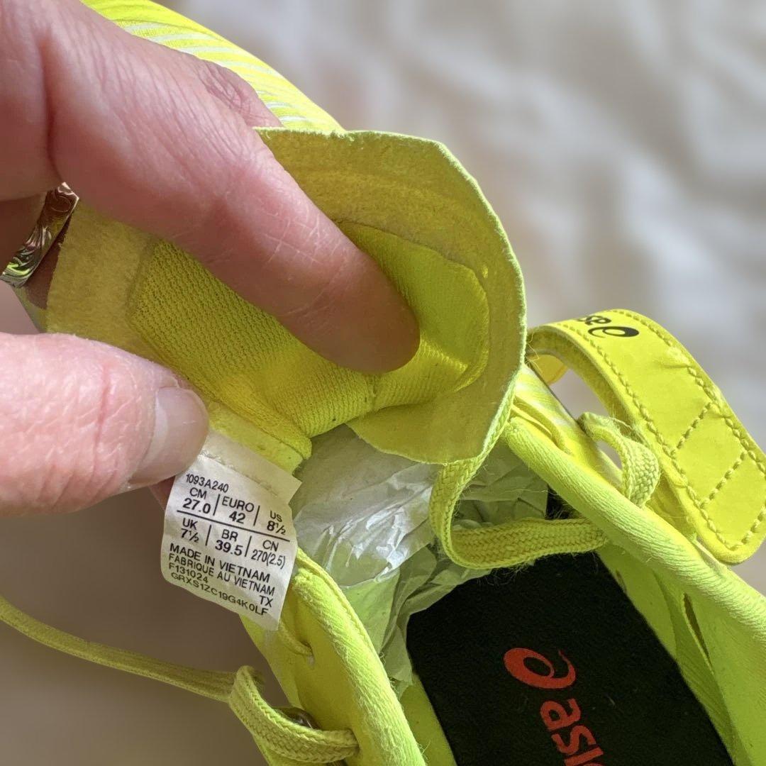 asics スパイクシューズ イエロー 27センチ