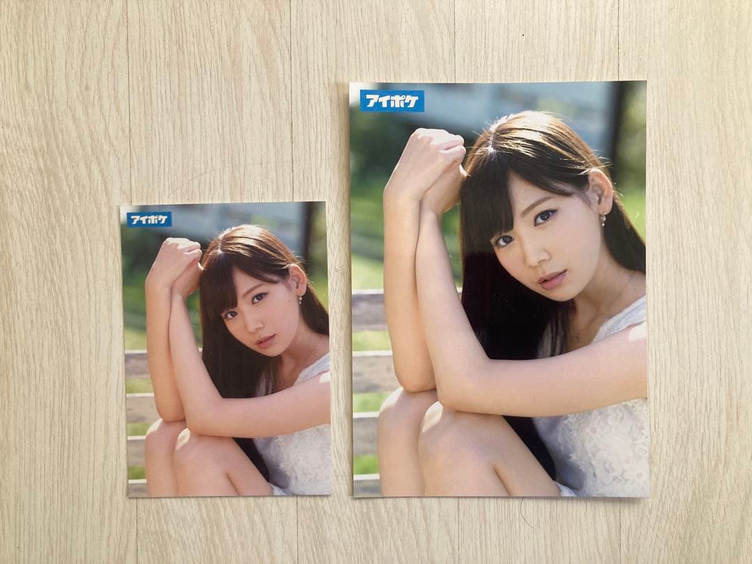 明里つむぎ サイン入りA4ポップ＆サイン入りチェキ、写真セット