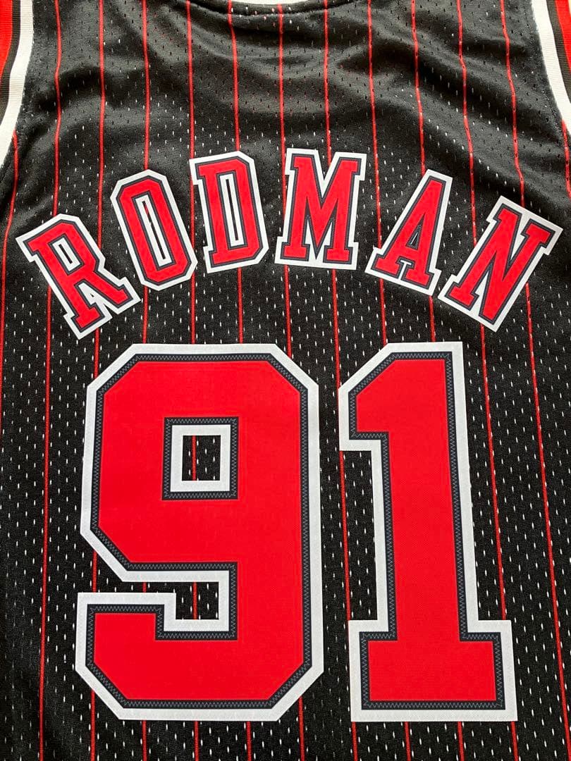★未使用品 NBA デニス・ロッドマン ブルズ ユニフォーム ストライプ　L