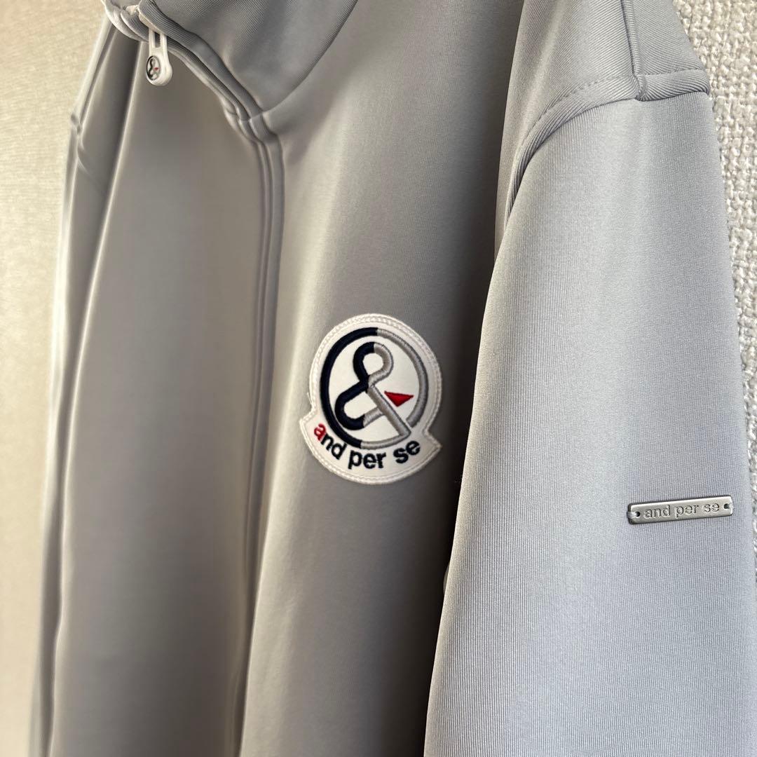 【美品】and per se フルジップジャケット グレー L